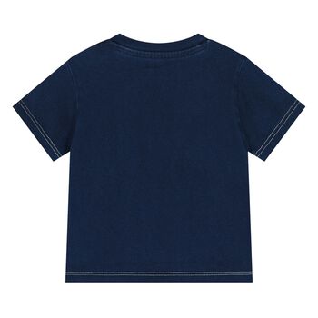 Younger Boys Navy Blue Logo T-Shirt