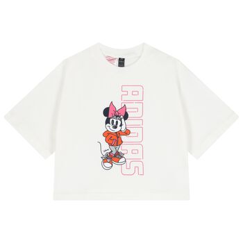 Girls White Disney Logo T-Shirt