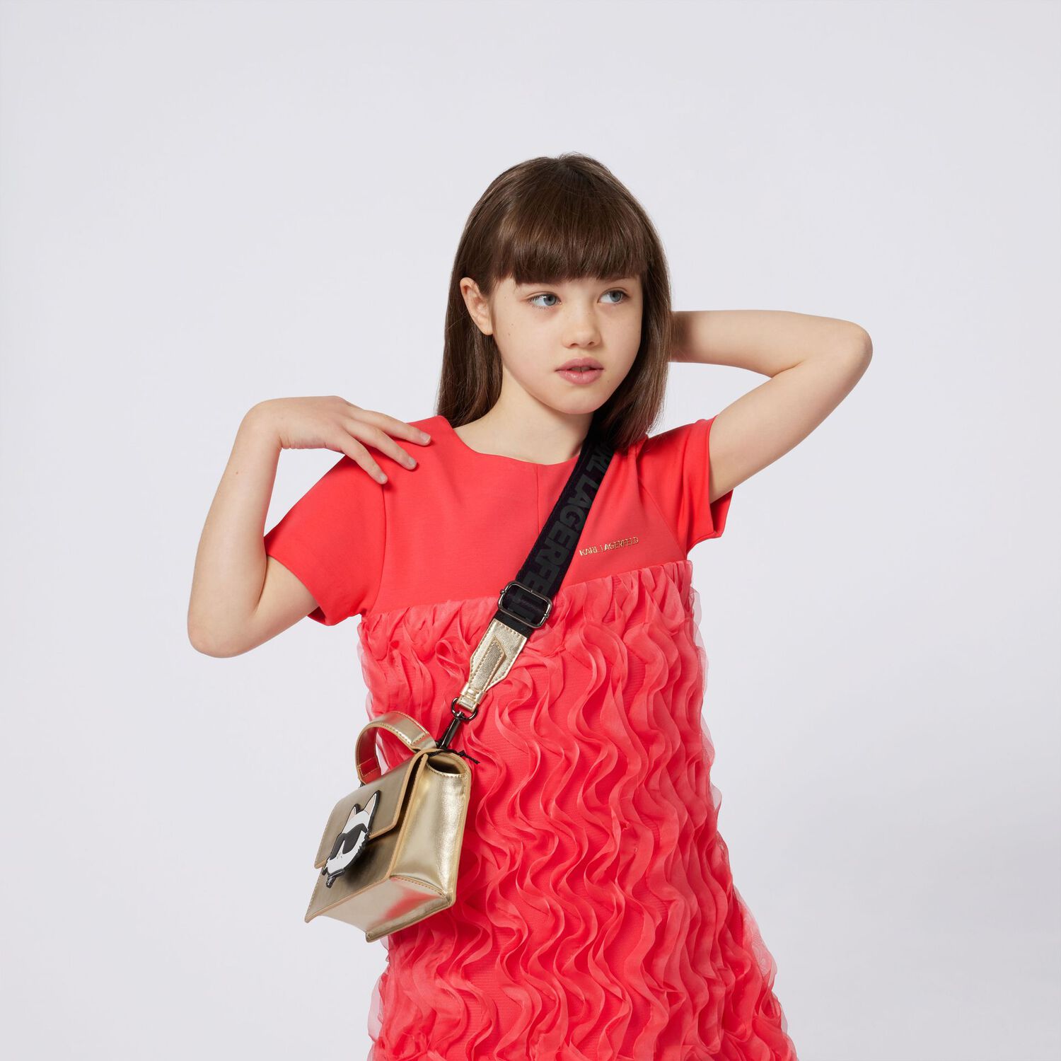 Girls Gold Choupette Logo Handbag, 1, hi-res