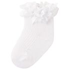 Baby Girls White Lace Socks , 4, hi-res