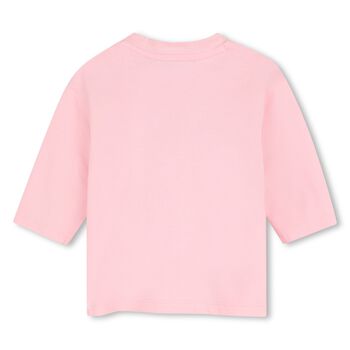 Younger Girls Pink Boke Flower Long Sleeve Top 