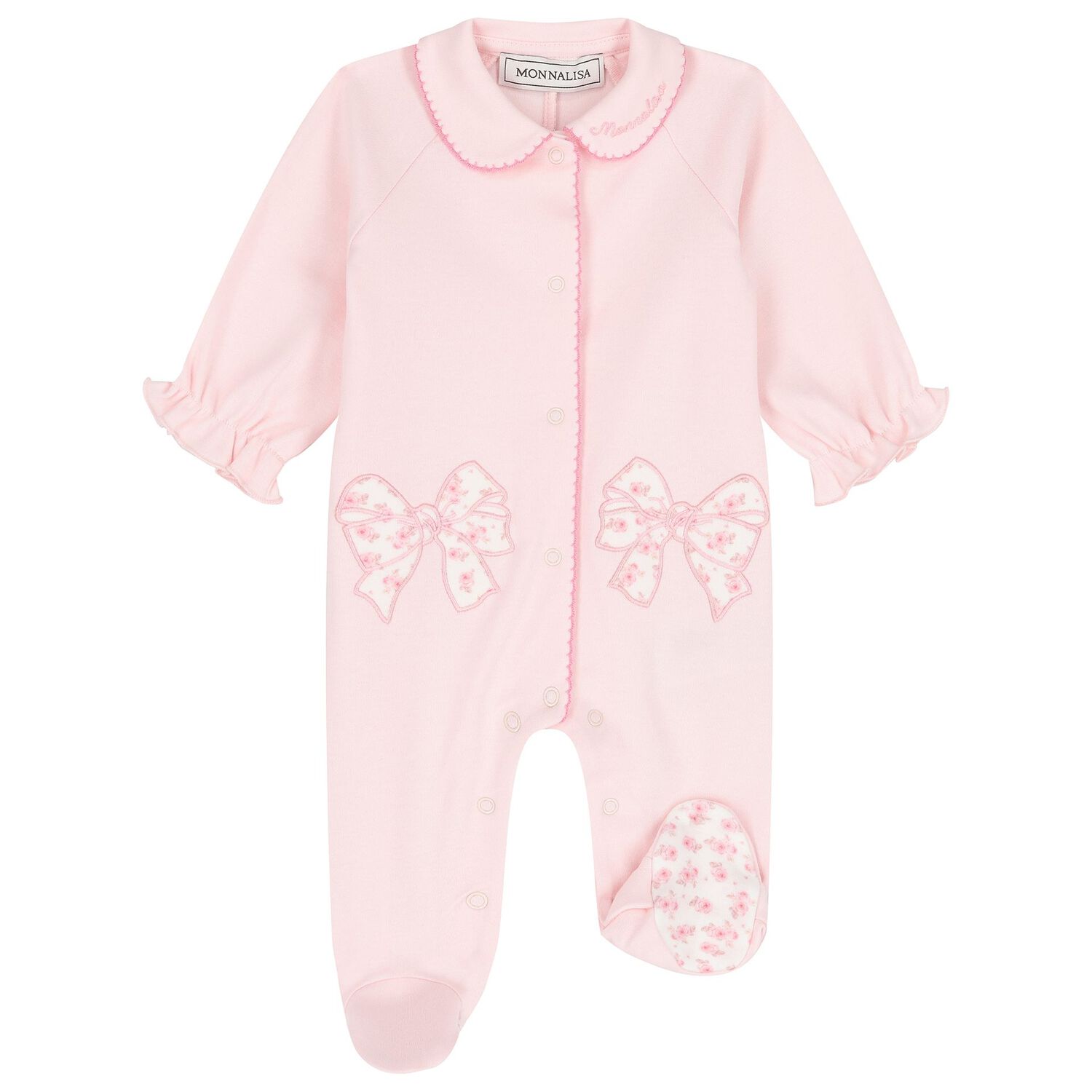 Baby Girls Ivory & Pink Floral Bow Babygrow Gift Set, 1, hi-res