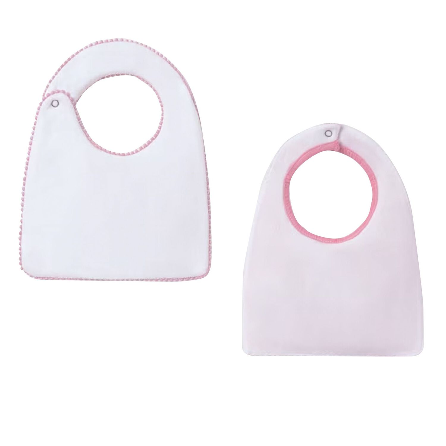 Baby Girls White & Pink Bibs ( 2-Pack ), 2, hi-res