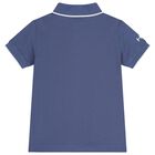 Boys Blue Logo Polo Shirt, 1, hi-res