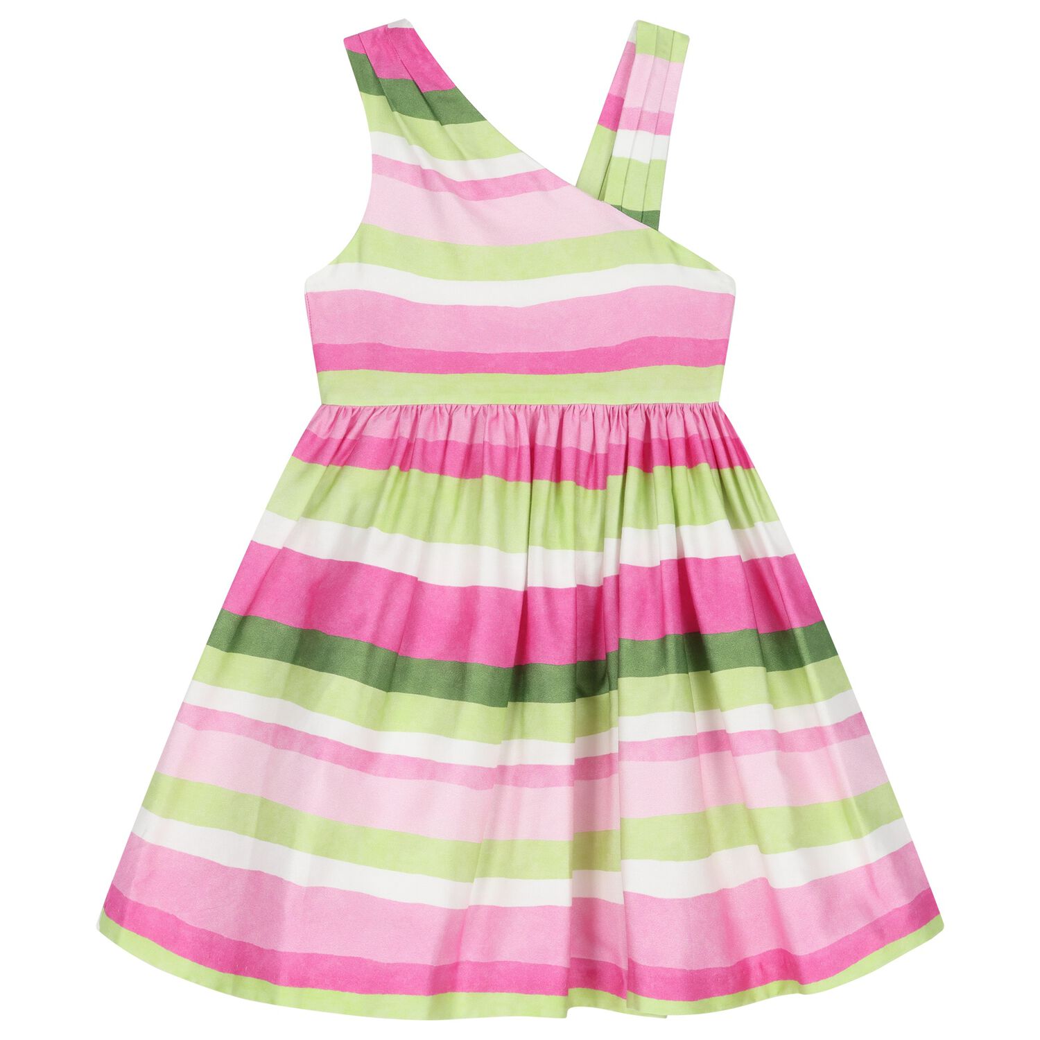 Girls Multi-Coloured Striped Dress, 2, hi-res