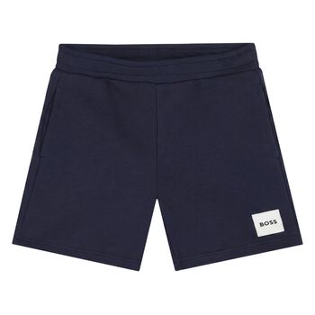 Younger Boys Navy Blue Logo Shorts