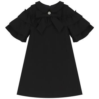 Girls Black Ruffle Dress