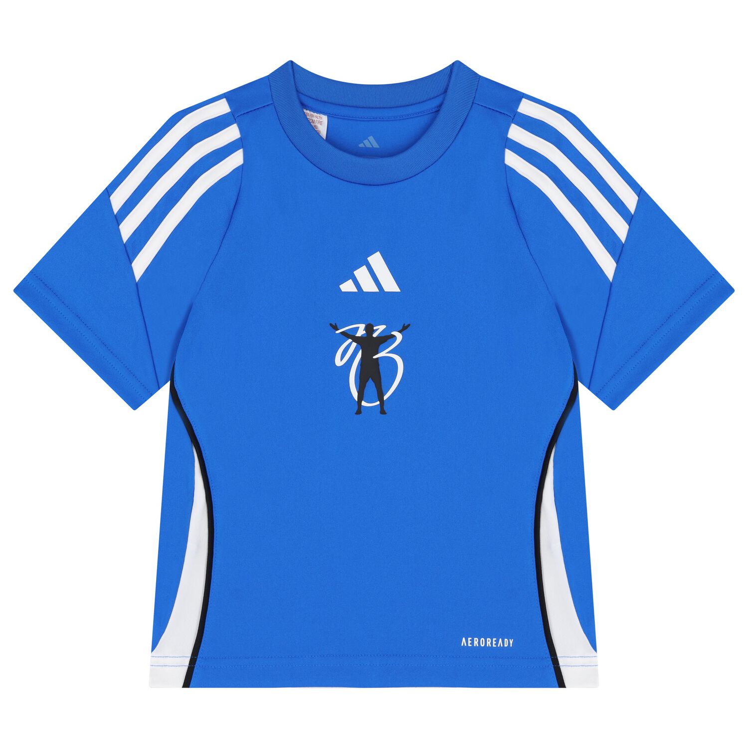 تيشيرت بالشعار باللون الأزرق والأبيض, 1, hi-res