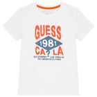 تيشيرت أولاد بالشعار باللون الأبيض, 1, hi-res