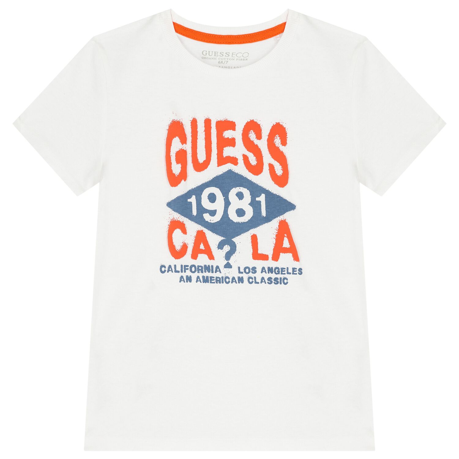 تيشيرت أولاد بالشعار باللون الأبيض, 1, hi-res