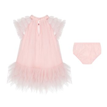 Baby Girls Pink Glitters Tulle Dress Set