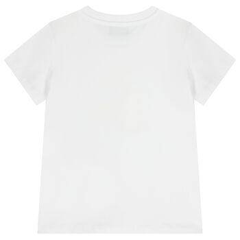 تيشيرت بنات بشعار تيدى بير باللون الابيض 