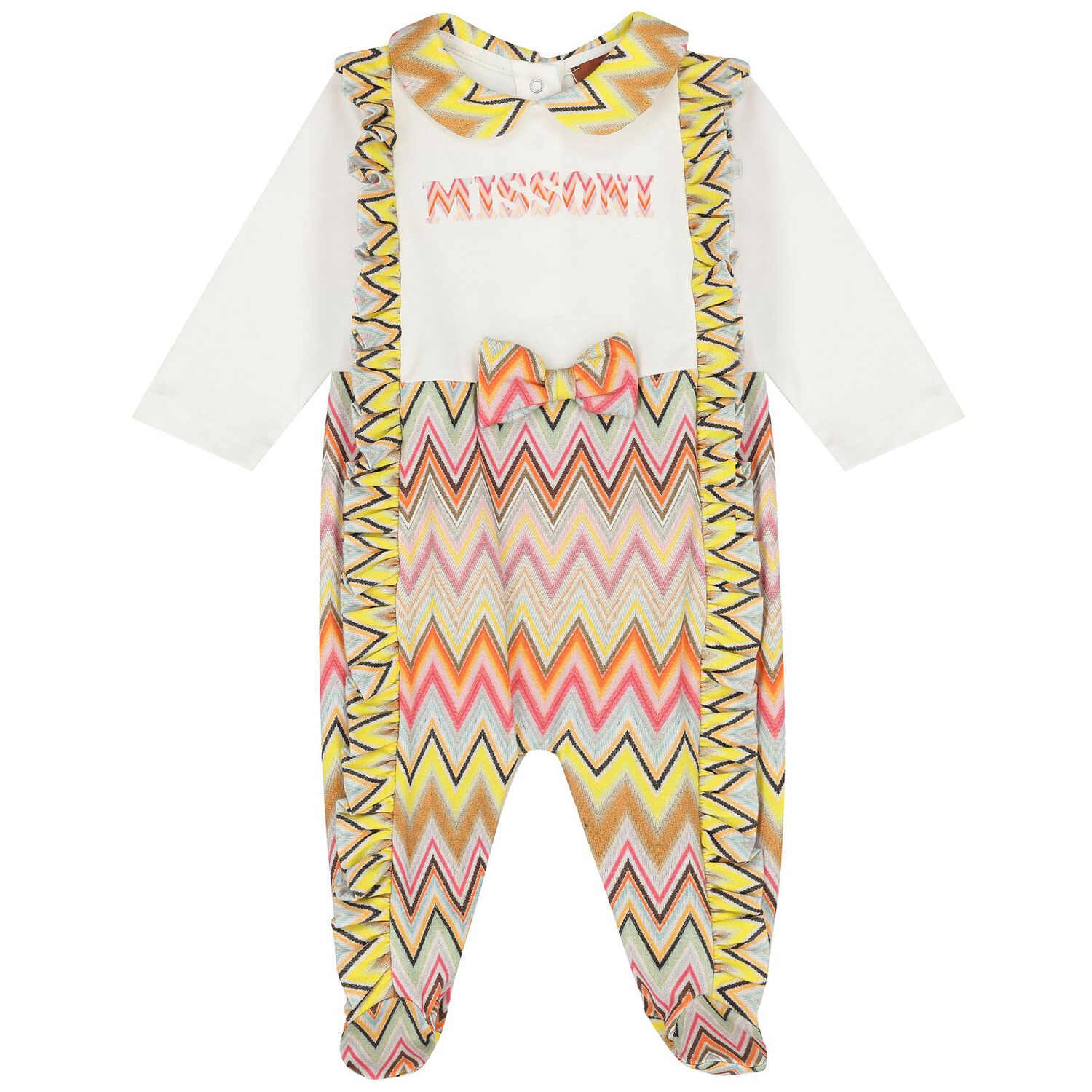 طقم هدايا أفرول بالشعار للبنات باللون الأبيض, 1, hi-res