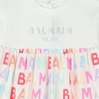 Baby Girls White & Ivory Logo Babygrow Set, 1, hi-res