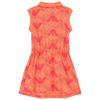 Girls Orange Logo Polo Dress