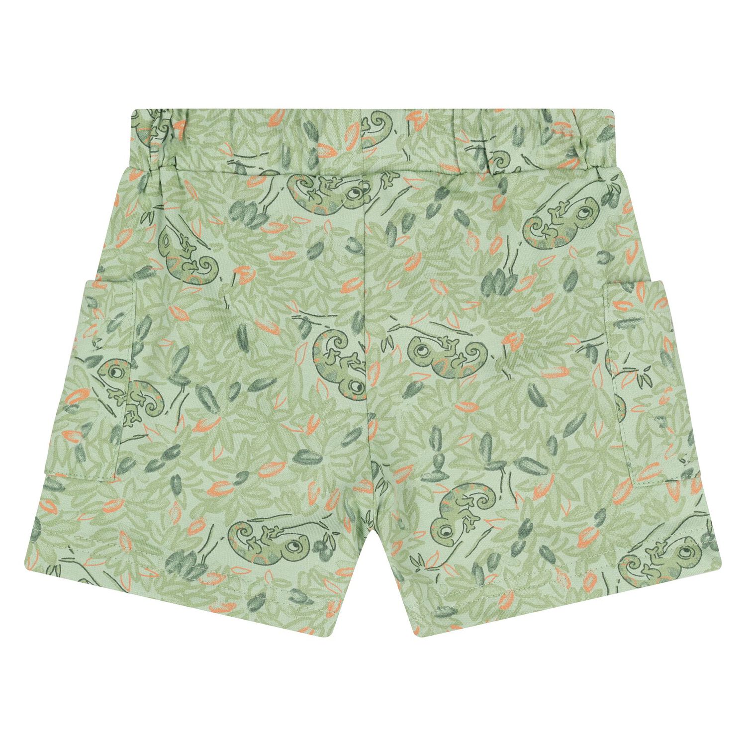 Younger Boys White & Green Shorts & Hat Set, 1, hi-res