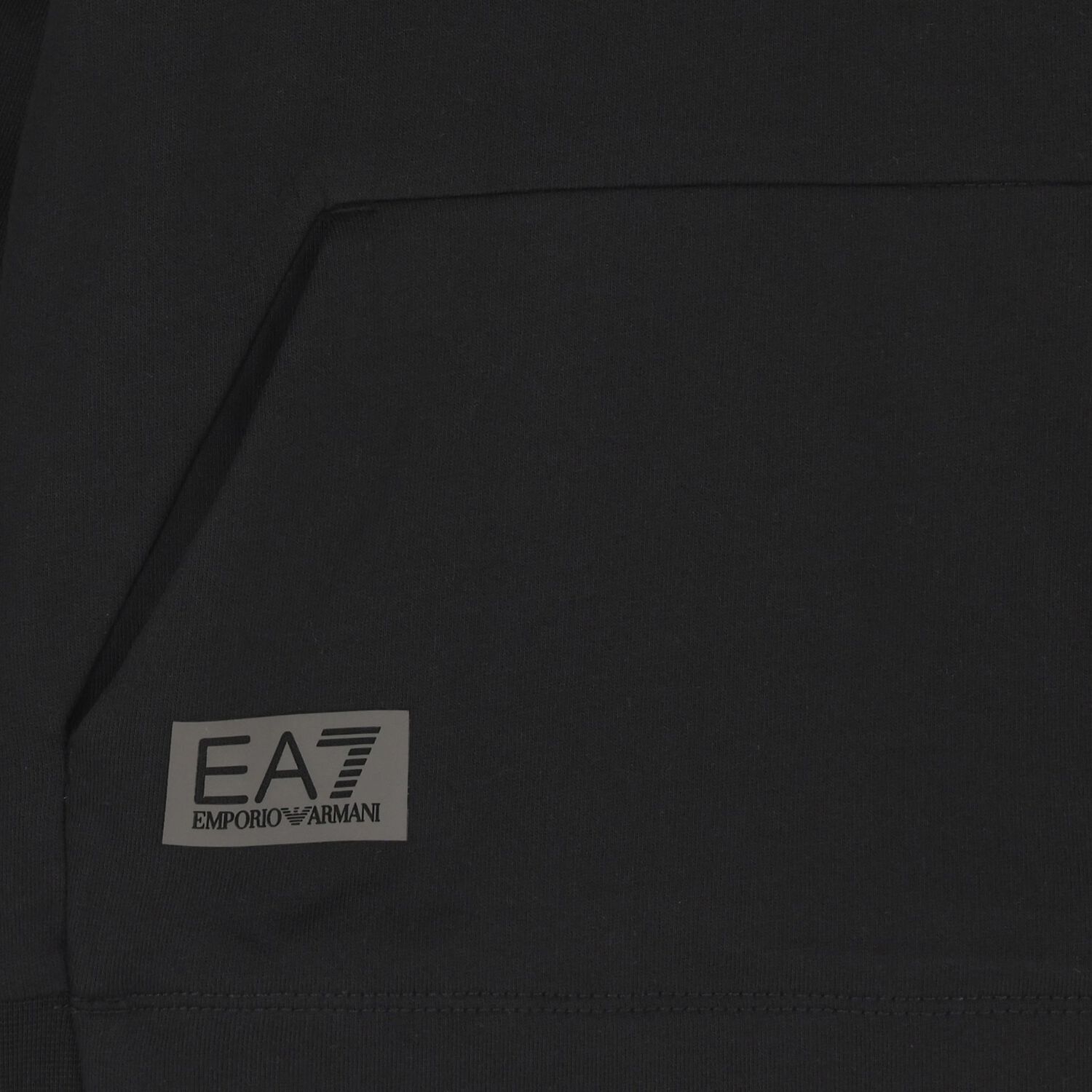 Boys Black Logo Hooded Top, 1, hi-res