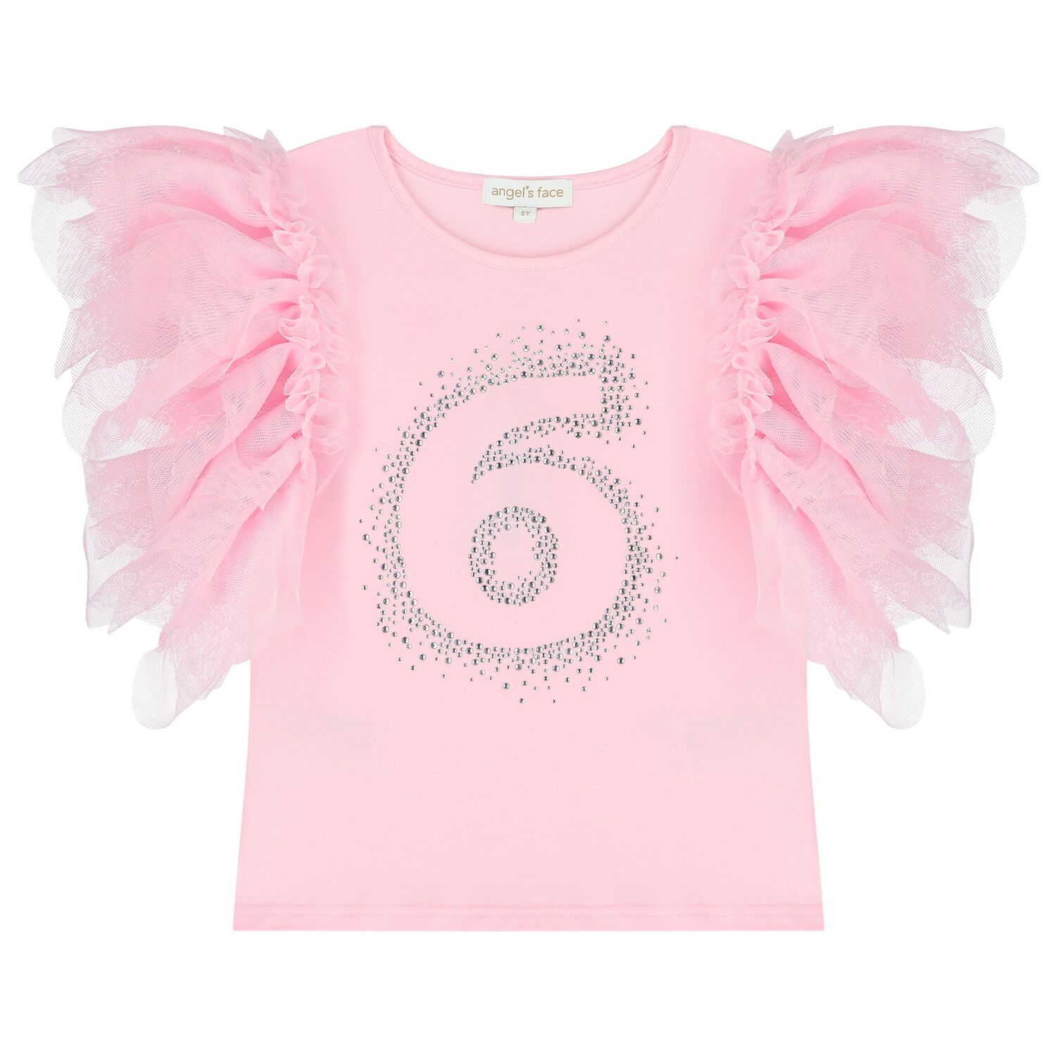 Girls Pink 6th Birthday T-Shirt, 5, hi-res