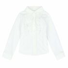 Girls White Cotton Blouse, 1, hi-res