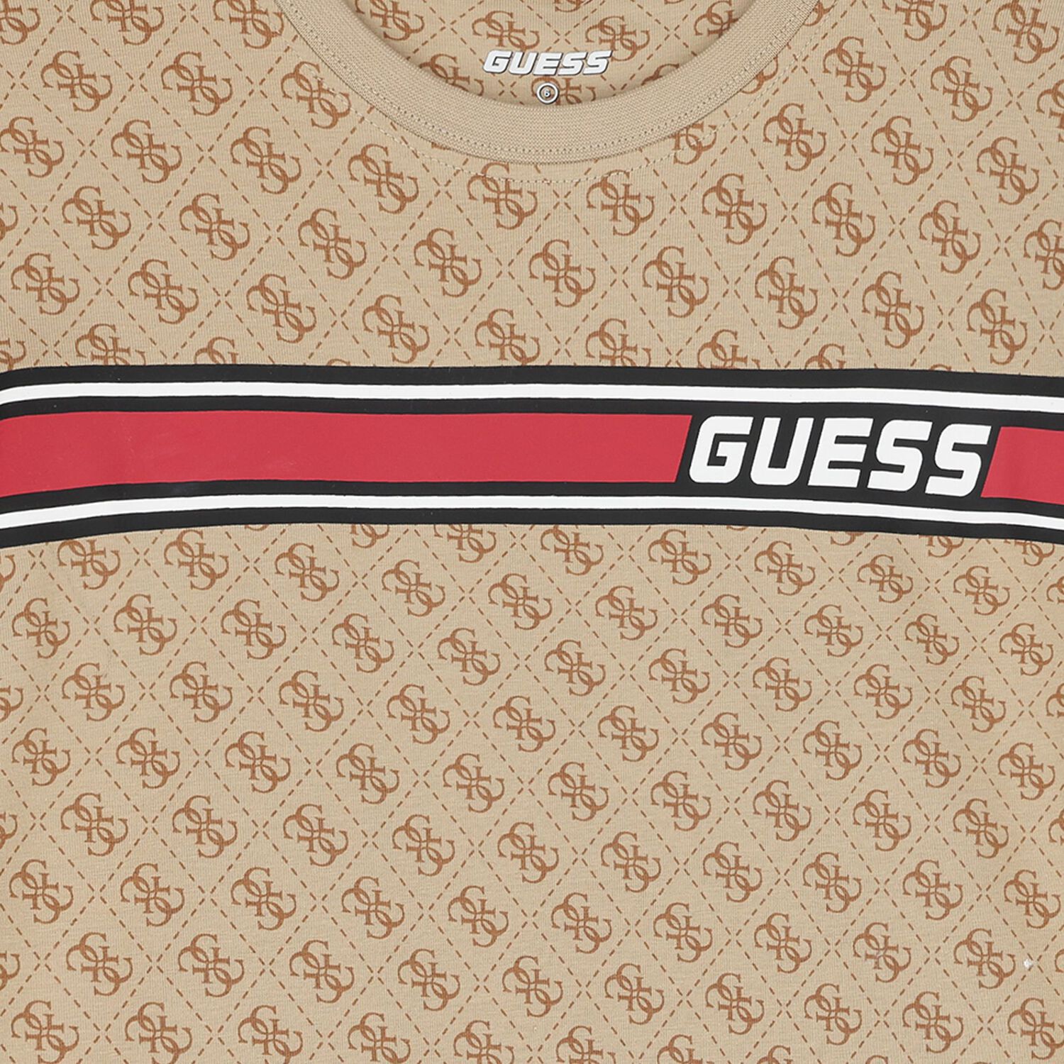 تيشيرت أولاد بالشعار باللون البيج, 1, hi-res