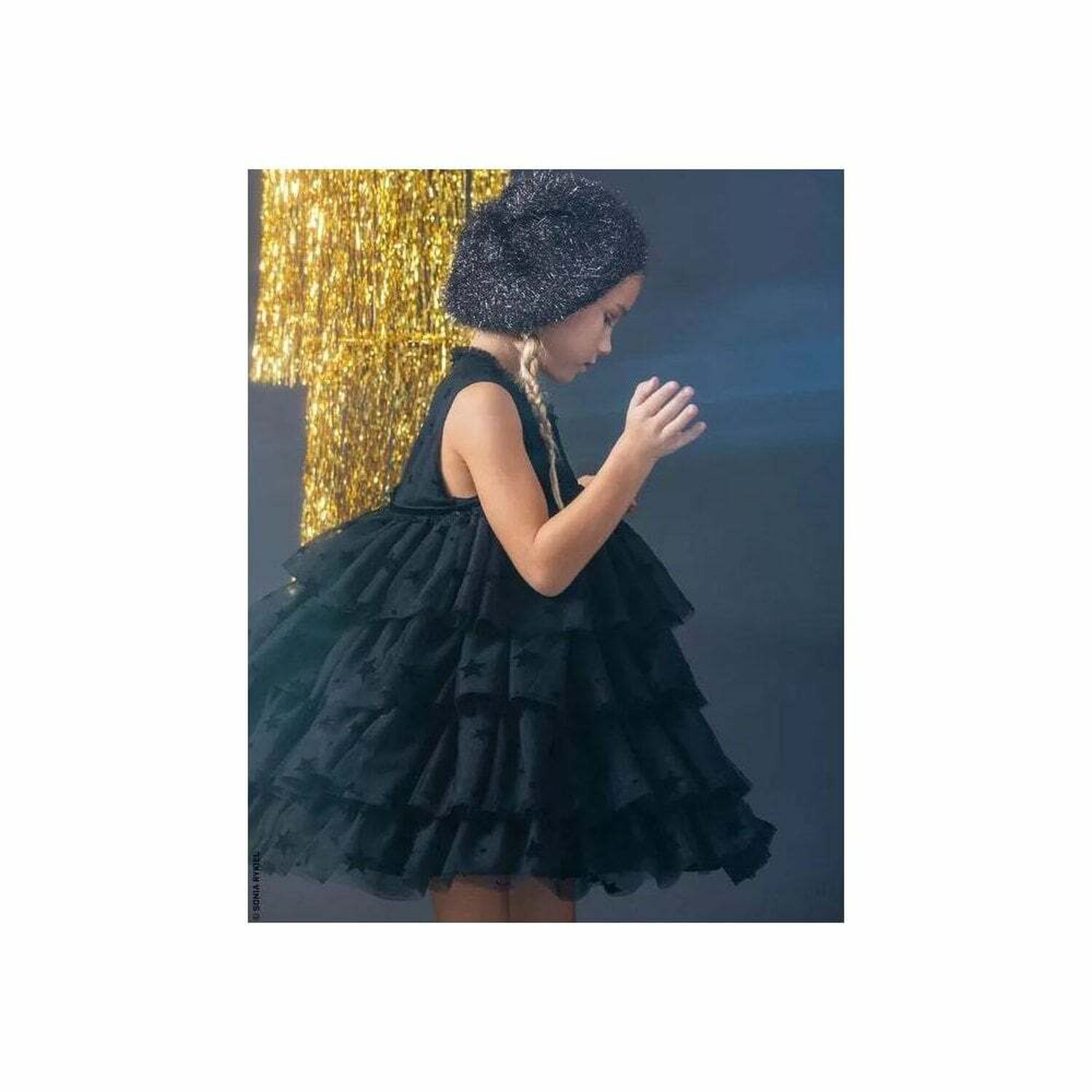 فستان تول باللون الاسود, 1, hi-res