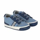 Baby Boys Blue & White Logo Pre Walker Shoes, 1, hi-res