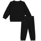 Younger Boys Black Logo Tracksuit, 2, hi-res