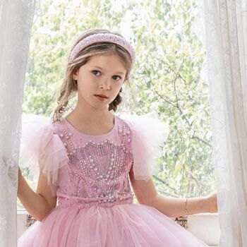 Girls Pink Embellished Headband