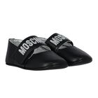 Baby Girls Black Logo Diamante Shoes, 1, hi-res