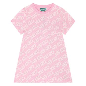 Younger Girls Pink Logo Dress