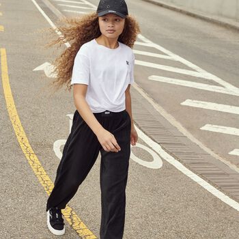 Girls Black Logo Trousers