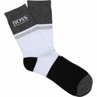 Boys White & Black Logo Socks ( 2-Pack ), 1, hi-res
