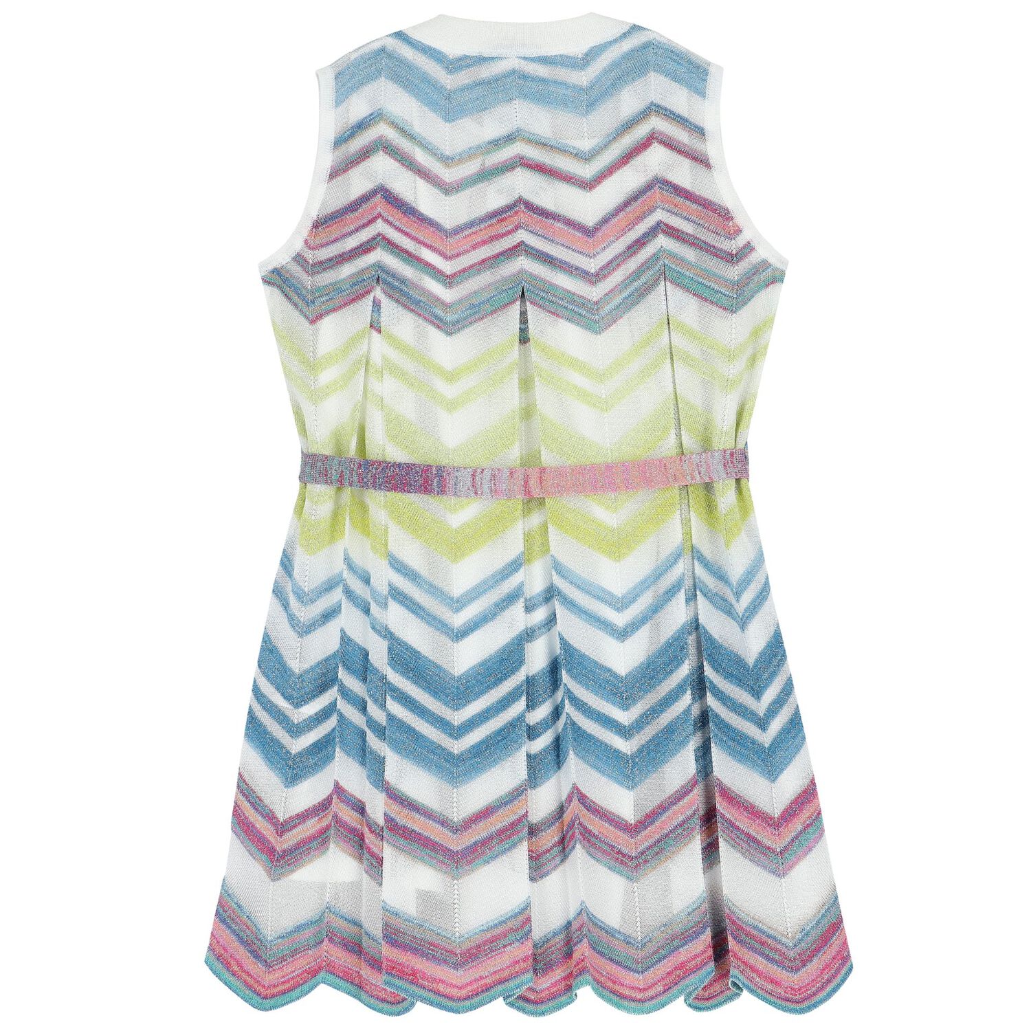 Girls Multi-Coloured Zigzag Dress, 1, hi-res