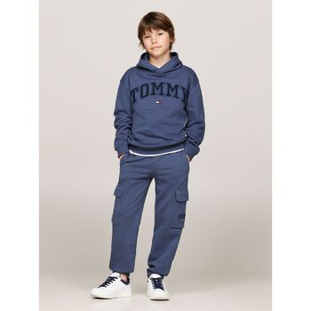 Boys Blue Logo Hooded Top
