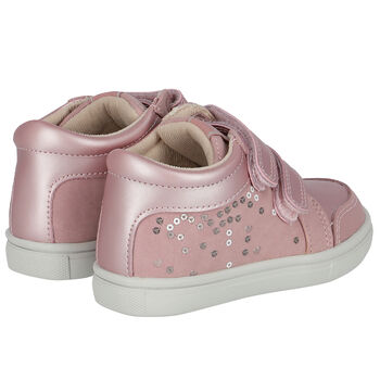 Girls Pink Embellished Trainers