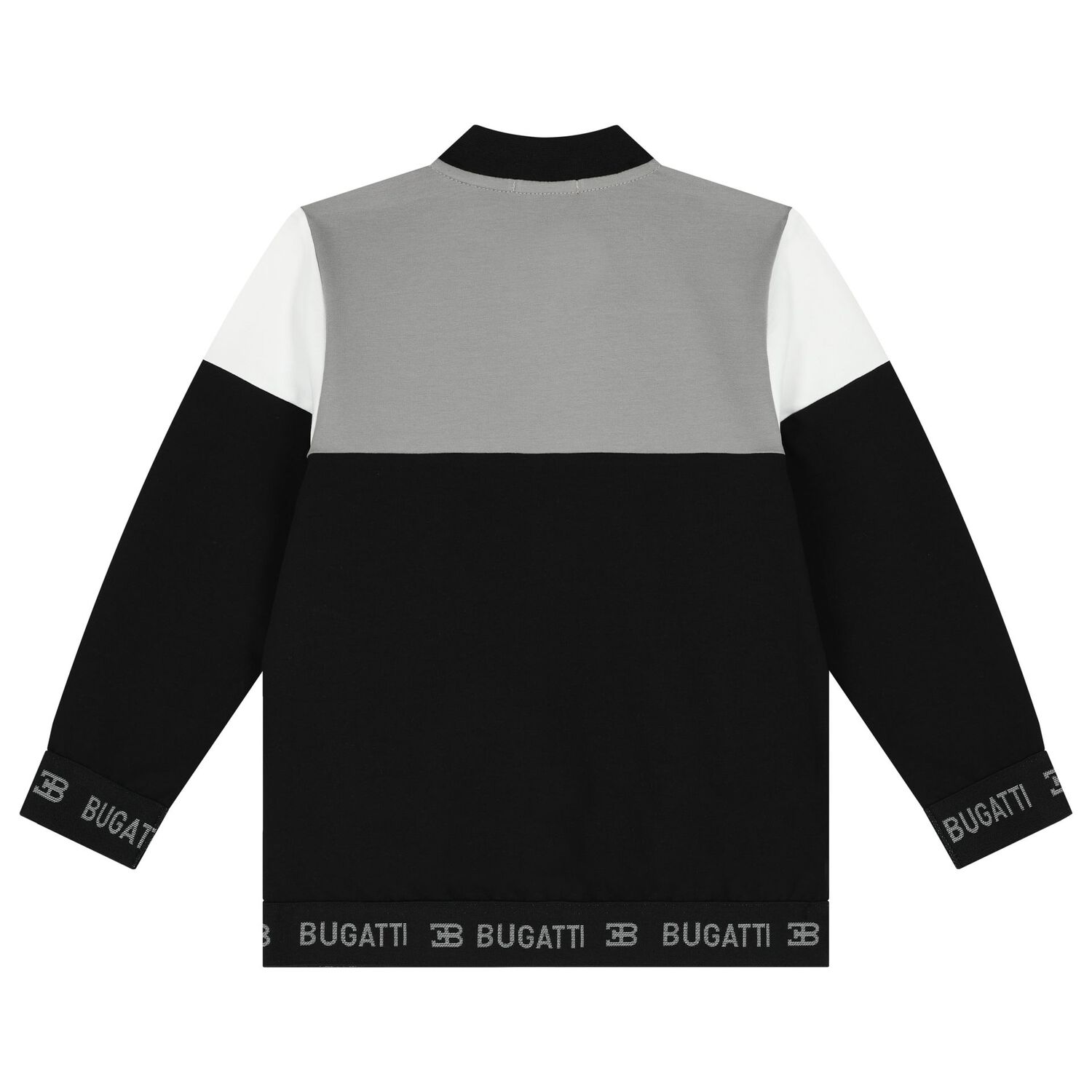 توب أولاد هودي بسحاب بالشعار باللون الأسود والرمادي, 1, hi-res