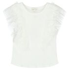 Girls White Ruffled Top, 3, hi-res