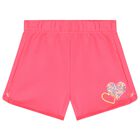 Girls Pink Heart Shorts, 1, hi-res