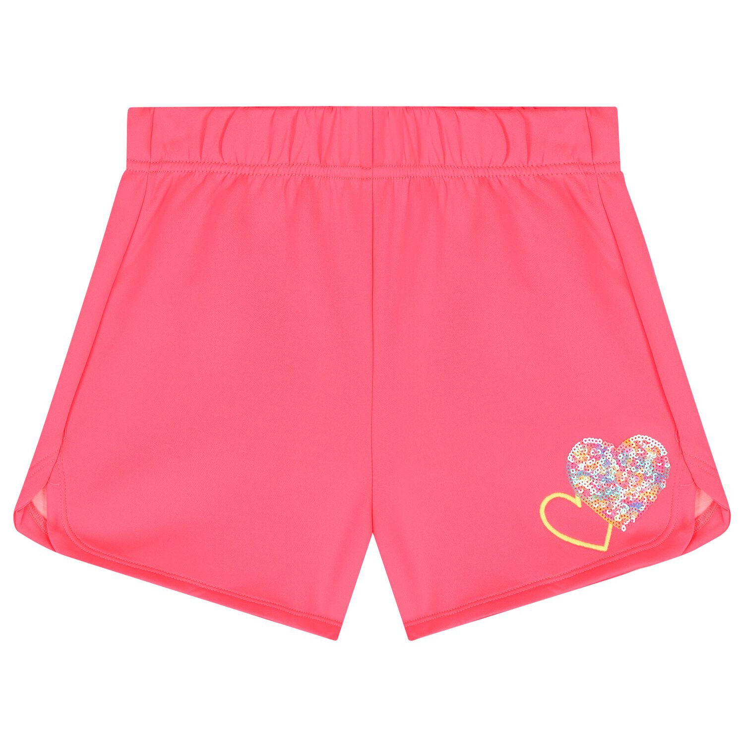 Girls Pink Heart Shorts, 1, hi-res