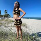 Girls Black & Gold Crochet Skirt, 1, hi-res