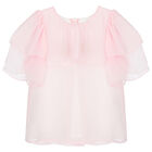 طقم تنورة بنات بالزهور باللون الوردي , 1, hi-res