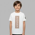 Boys White Logo T-Shirt, 2, hi-res
