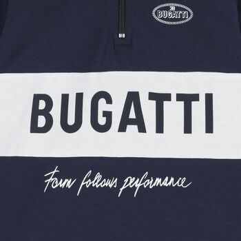 Boys Navy Blue & White Logo Polo Shirt