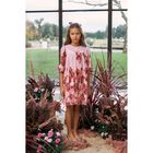 Girls Pink Floral Chiffon Dress, 1, hi-res