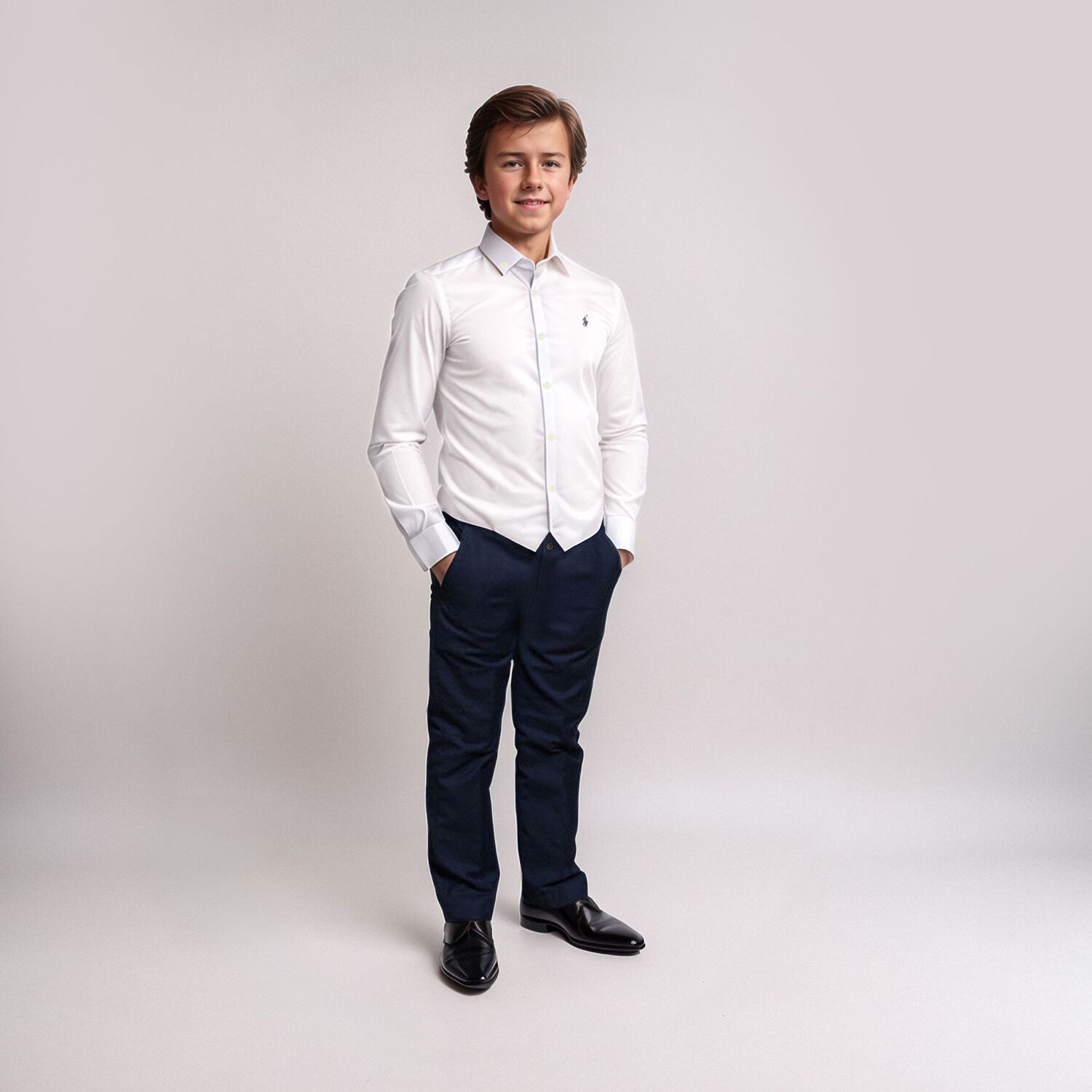 Boys Navy Blue Logo Trousers, 1, hi-res image number null