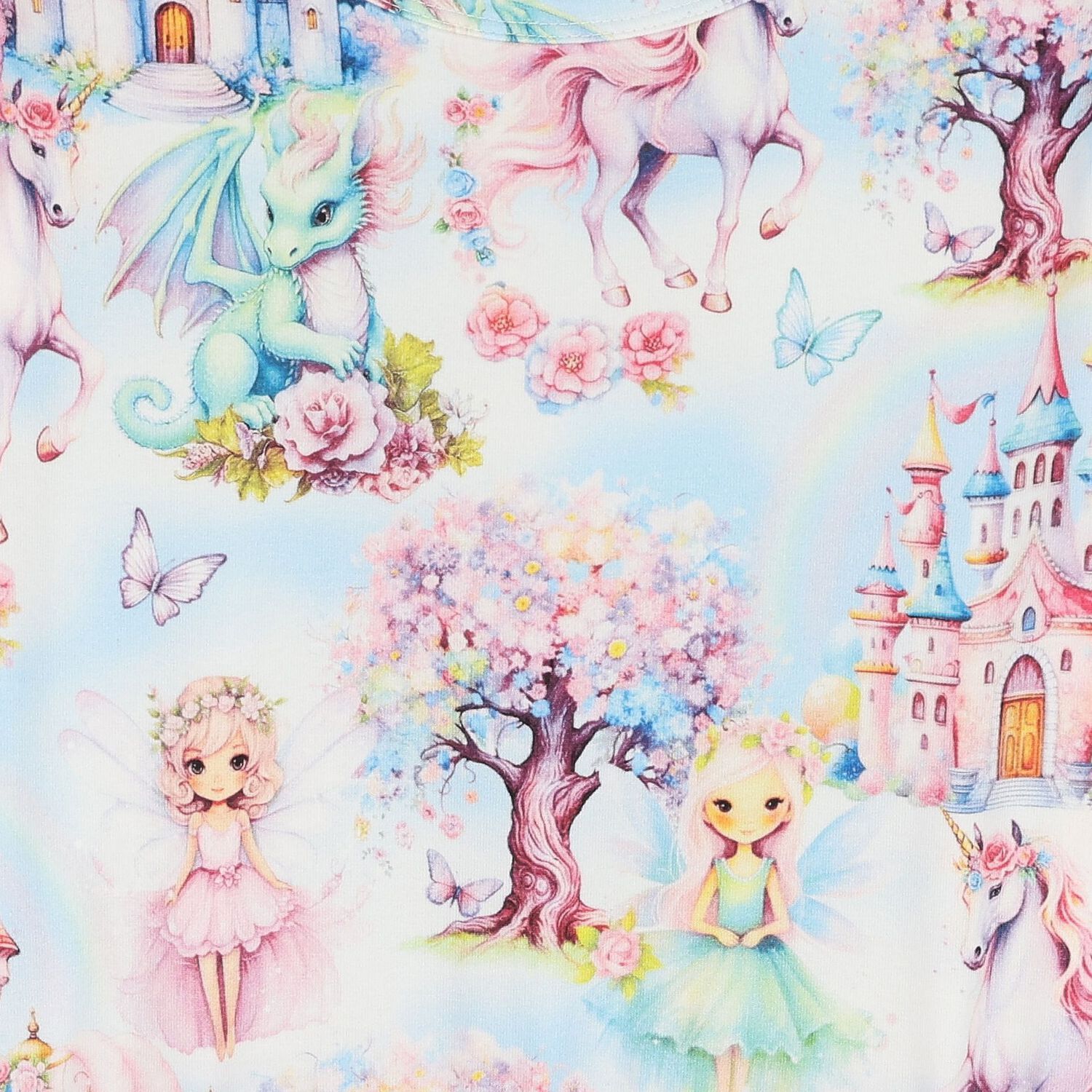 فستان بنات تول بطبعه اليونيكورن باللون الوردي, 1, hi-res image number null