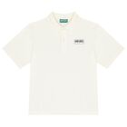 Boys Ivory Logo Polo Shirt, 1, hi-res