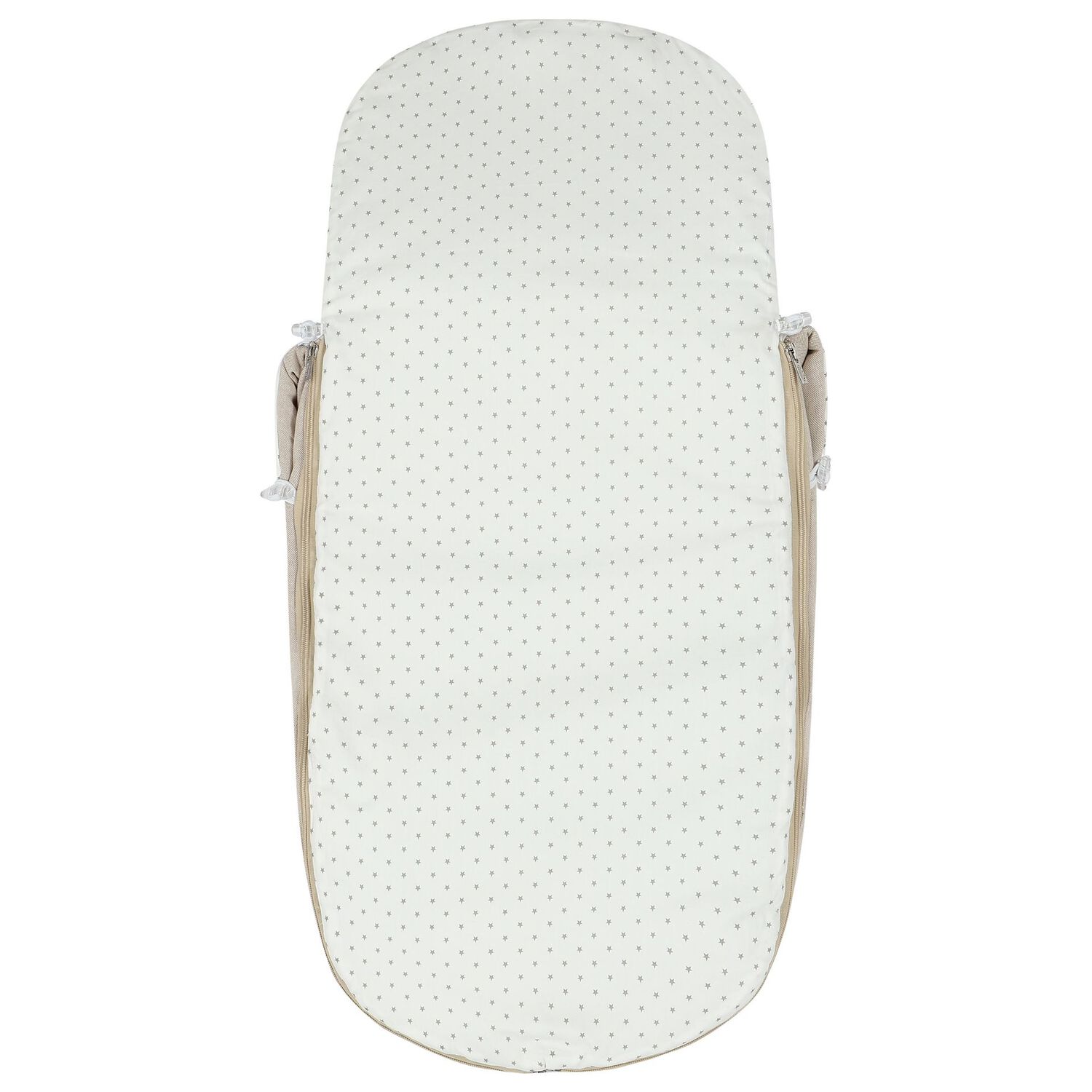 مدس عربة أطفال مزين النجوم باللون البيج والأبيض , 3, hi-res