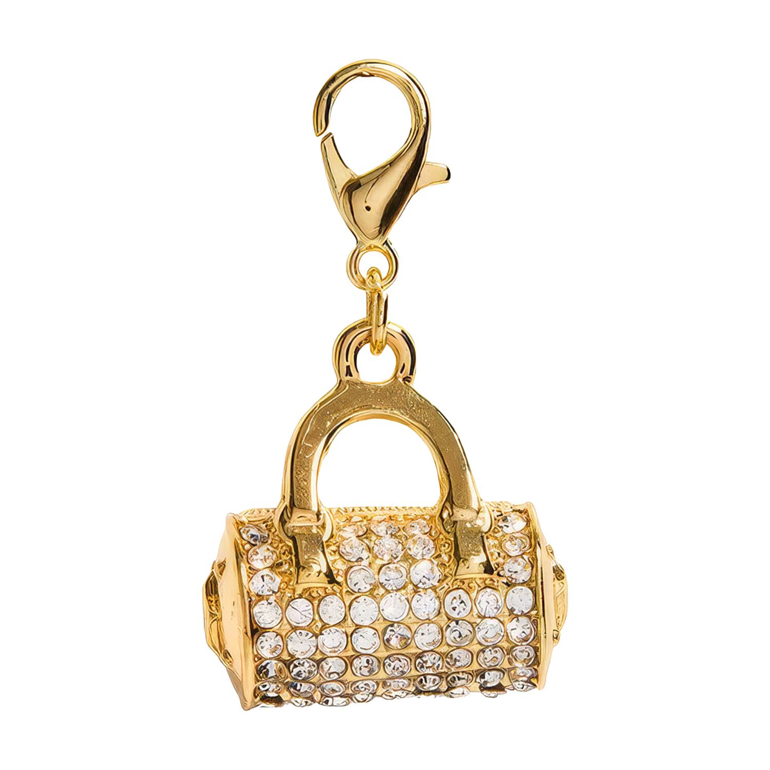 Girls Gold Rhinestone Handbag Charm, 1, hi-res