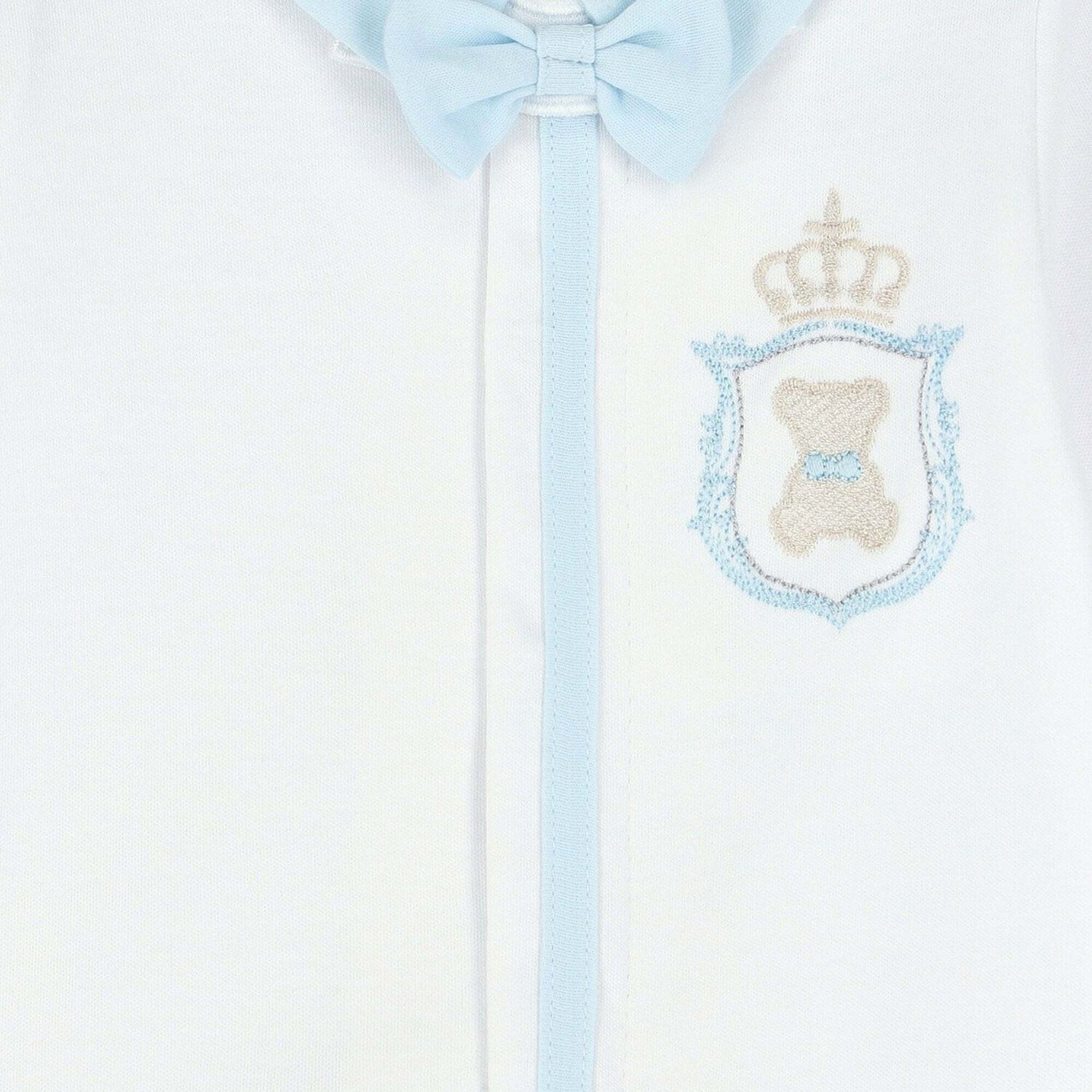 Boys Blue & White Babygrow, 1, hi-res